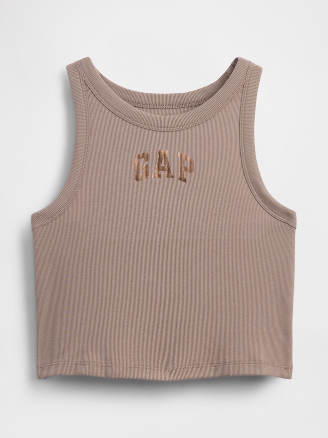 リブ GAPロゴ クロップド タンクトップ-4