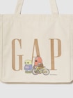 ガチャピン・ムック キャンバス GAPロゴ トートバッグ-1