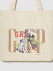 ガチャピン・ムック キャンバス GAPロゴ トートバッグ-1