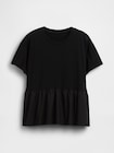 オーガニックコットン オーバーサイズ ミックスメディア ティアードTシャツ-4