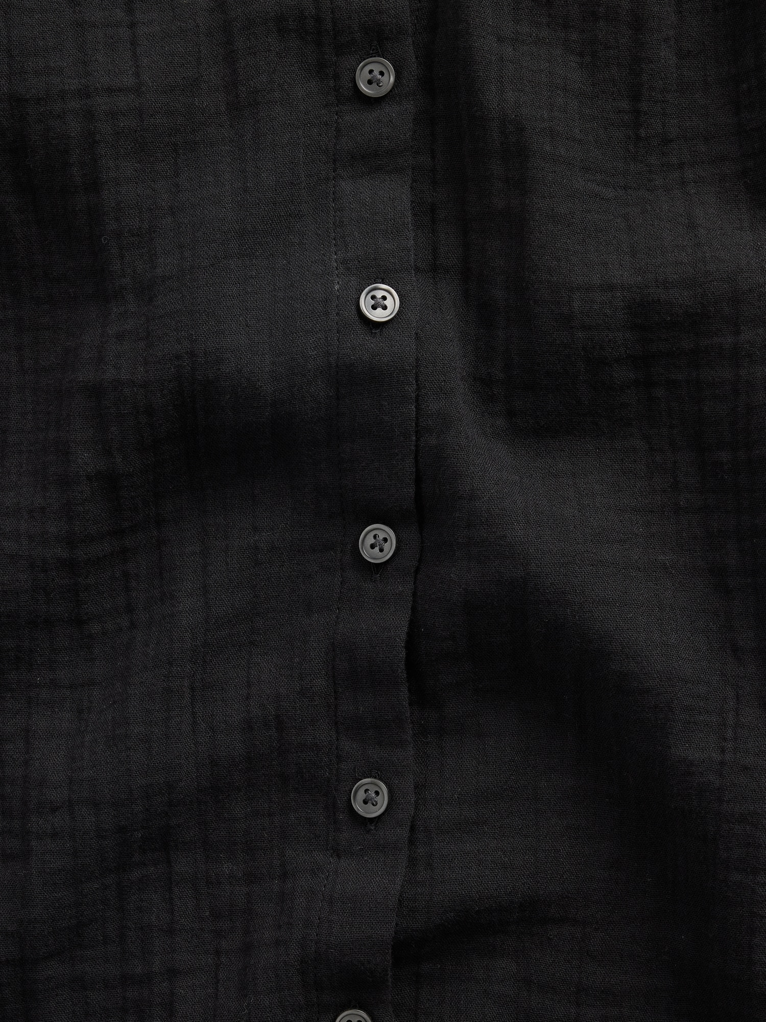 Cotton Gauze Oversized Collarless Shirt