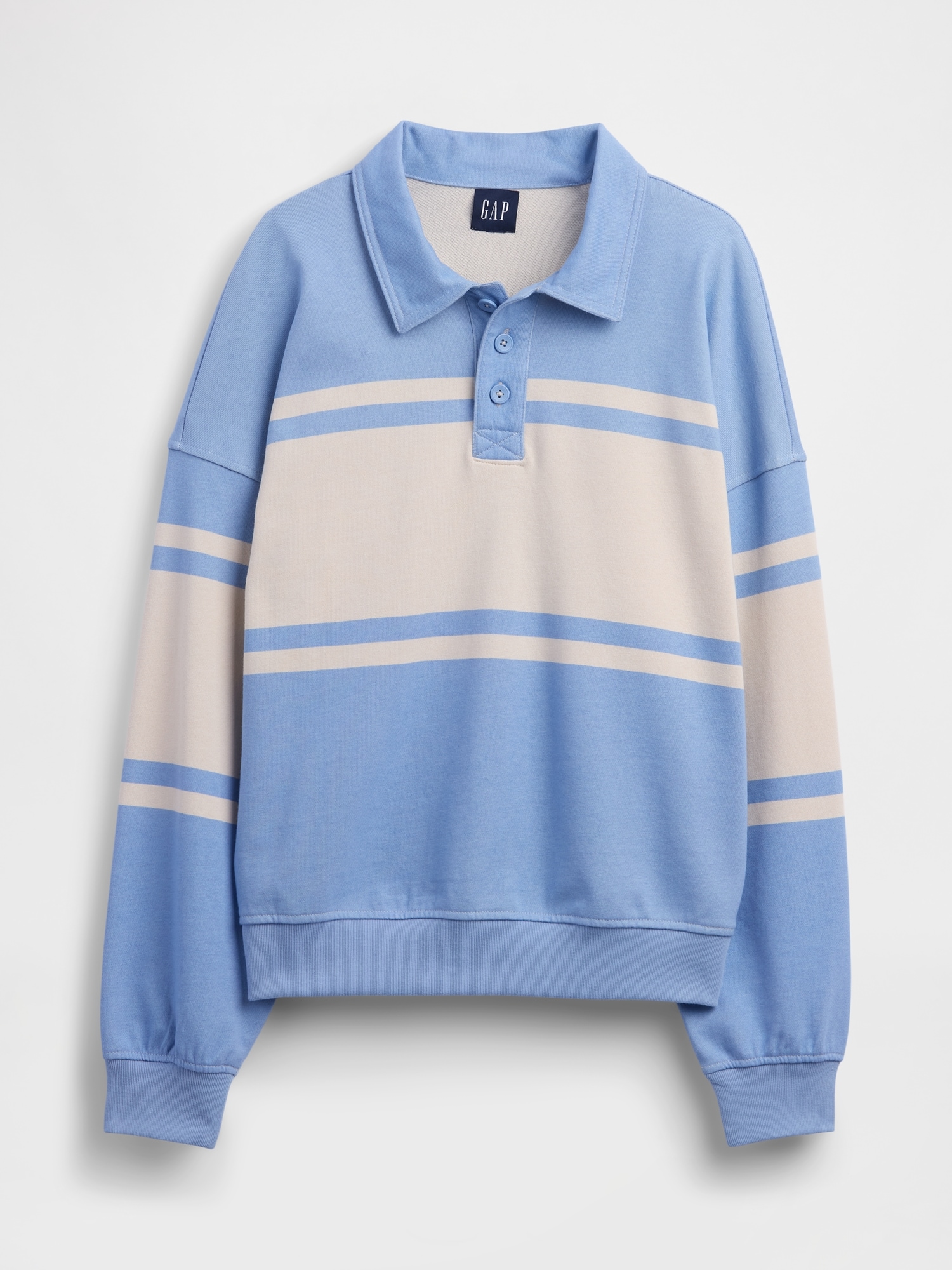 French Terry Oversized Polo Shirt Sweatshirt