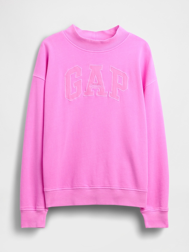 ヴィンテージソフト フレンチテリー オーバーサイズ モックネック GAPロゴ スウェットシャツ-4