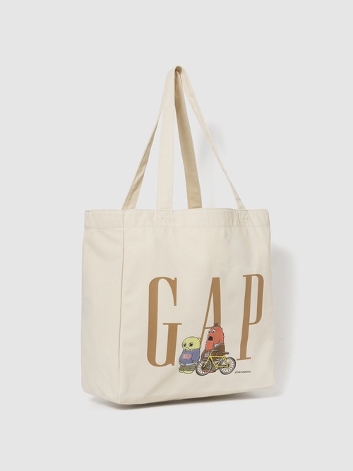 ガチャピン・ムック キャンバス GAPロゴ トートバッグ