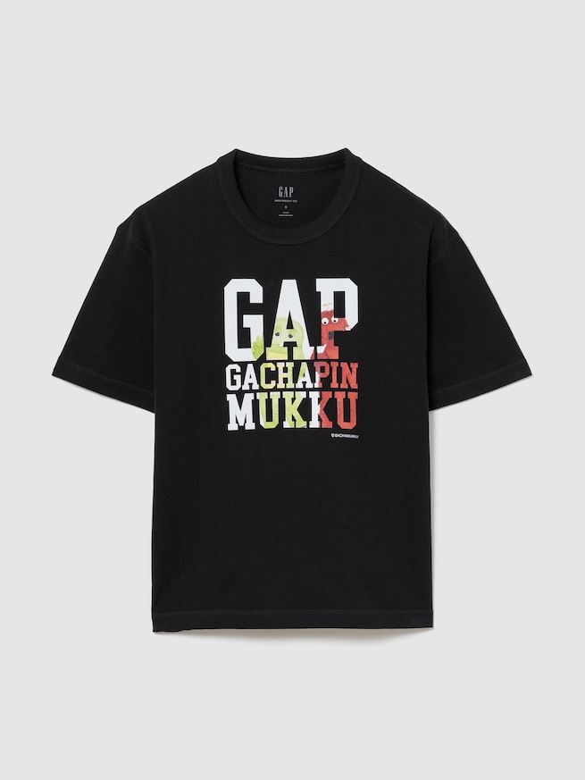 ガチャピン・ムック ヘビーウェイト クロップドTシャツ-0