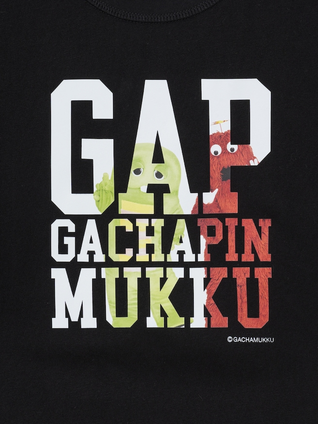 ガチャピン・ムック ヘビーウェイト クロップドTシャツ-2