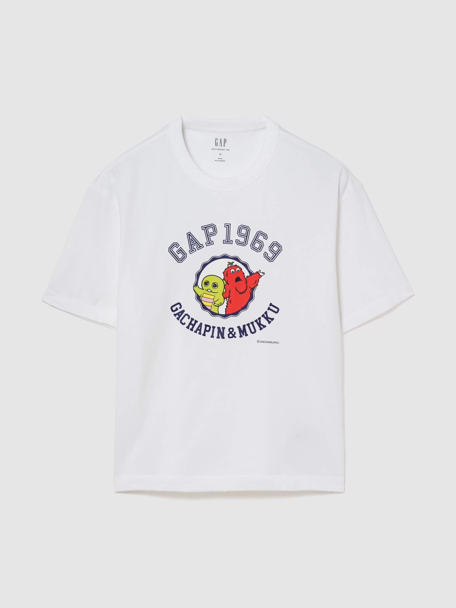 ガチャピン・ムック ヘビーウェイト クロップドTシャツ-0