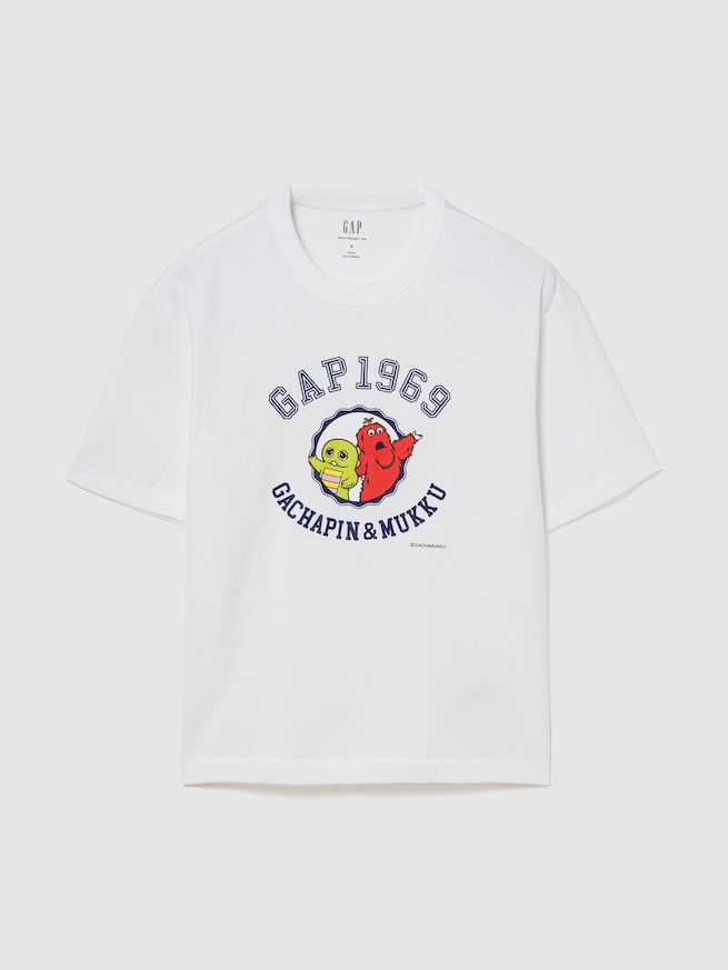 ガチャピン・ムック ヘビーウェイト クロップドTシャツ-0