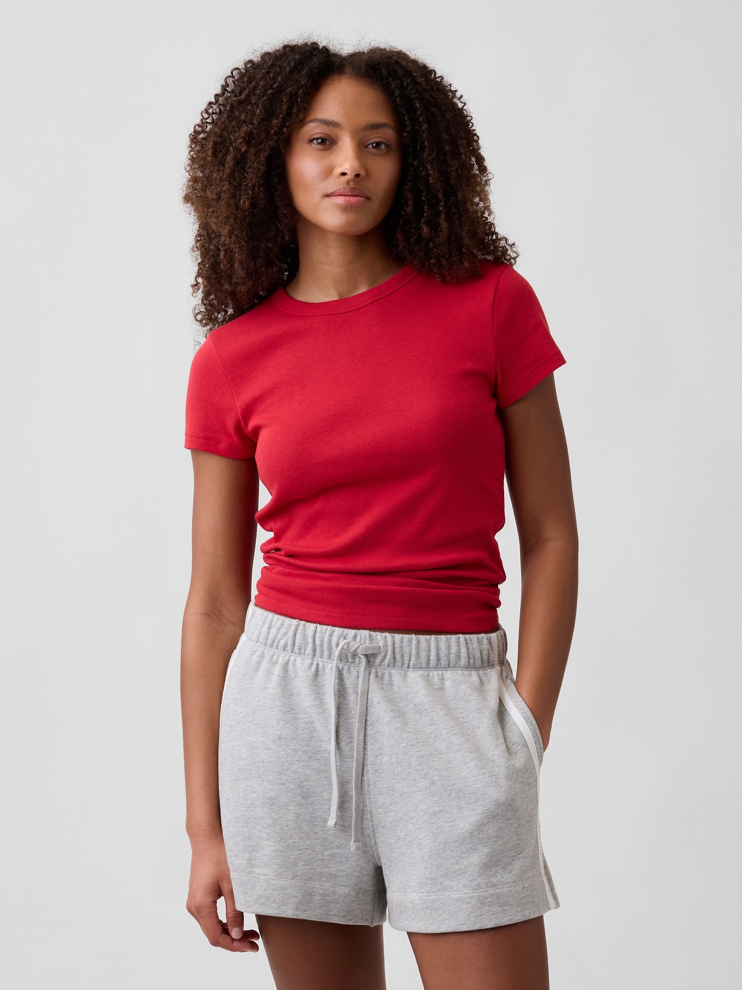 Modern Ribbed Crewneck T-Shirt