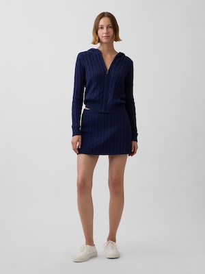 コットン100% コットンケーブルニット ミニスカート・スコート