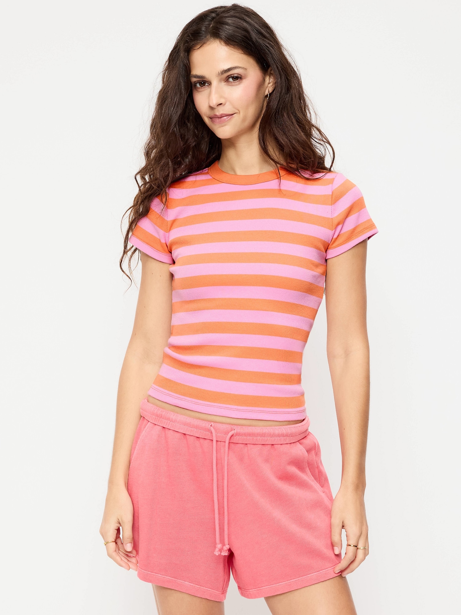 Snug Crew-Neck Ribbed T-Shirt