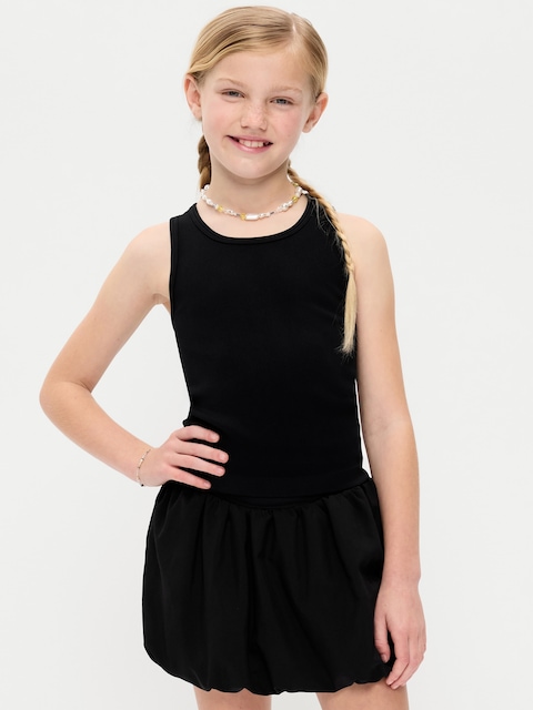 Fitted Seamless Ribbed Racerback Performance Top for Girls