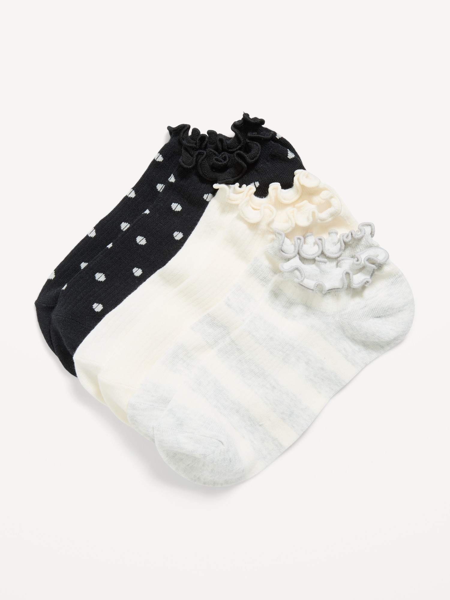 Lettuce-Edge Ankle Socks 3-Pack for Women