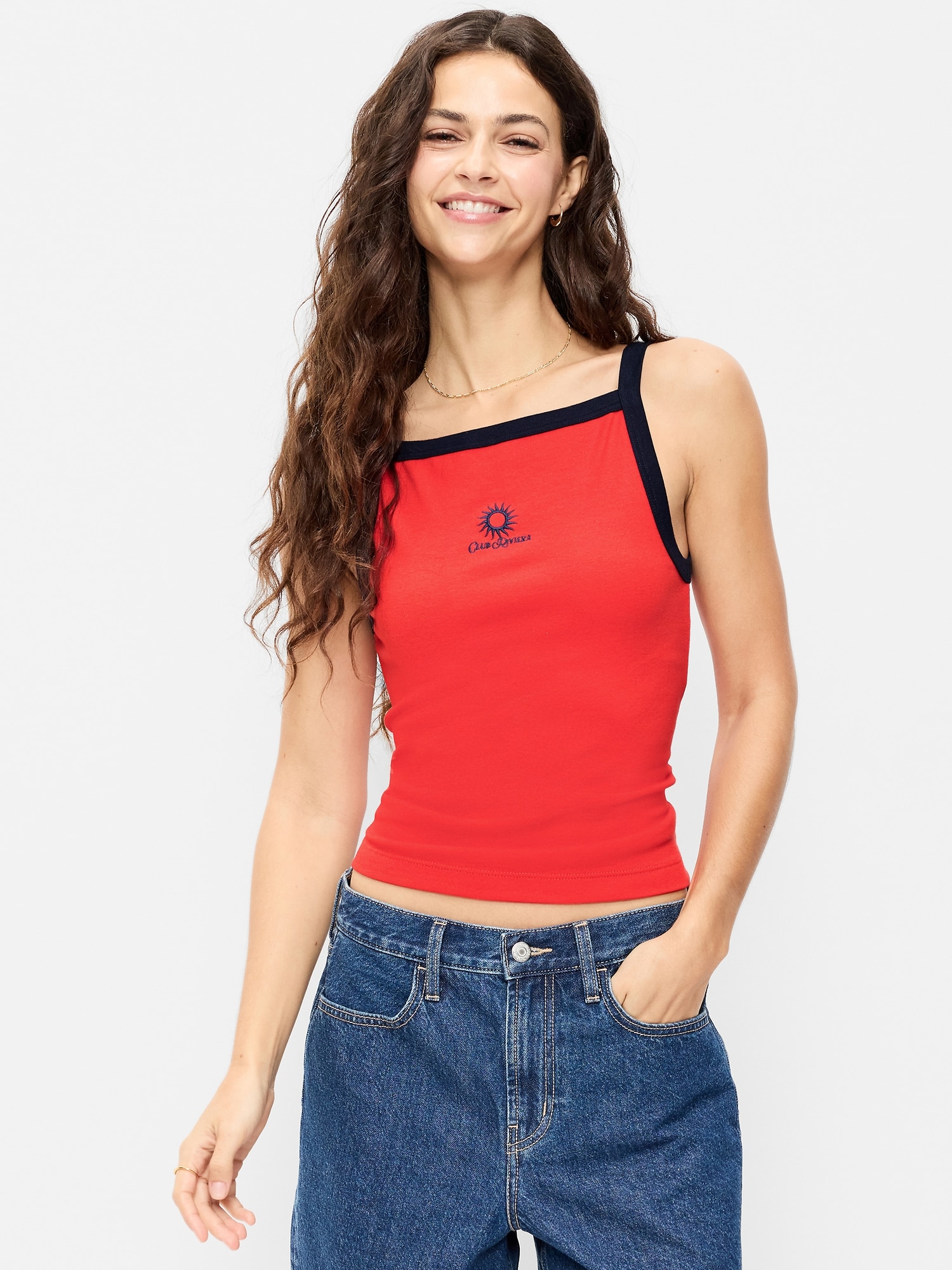 Sleeveless Snug Apron Tank Top