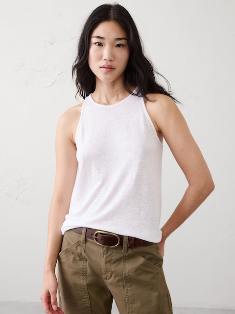 CAMISOLE DOS NAGEUR EN MÉLANGE DE LIN