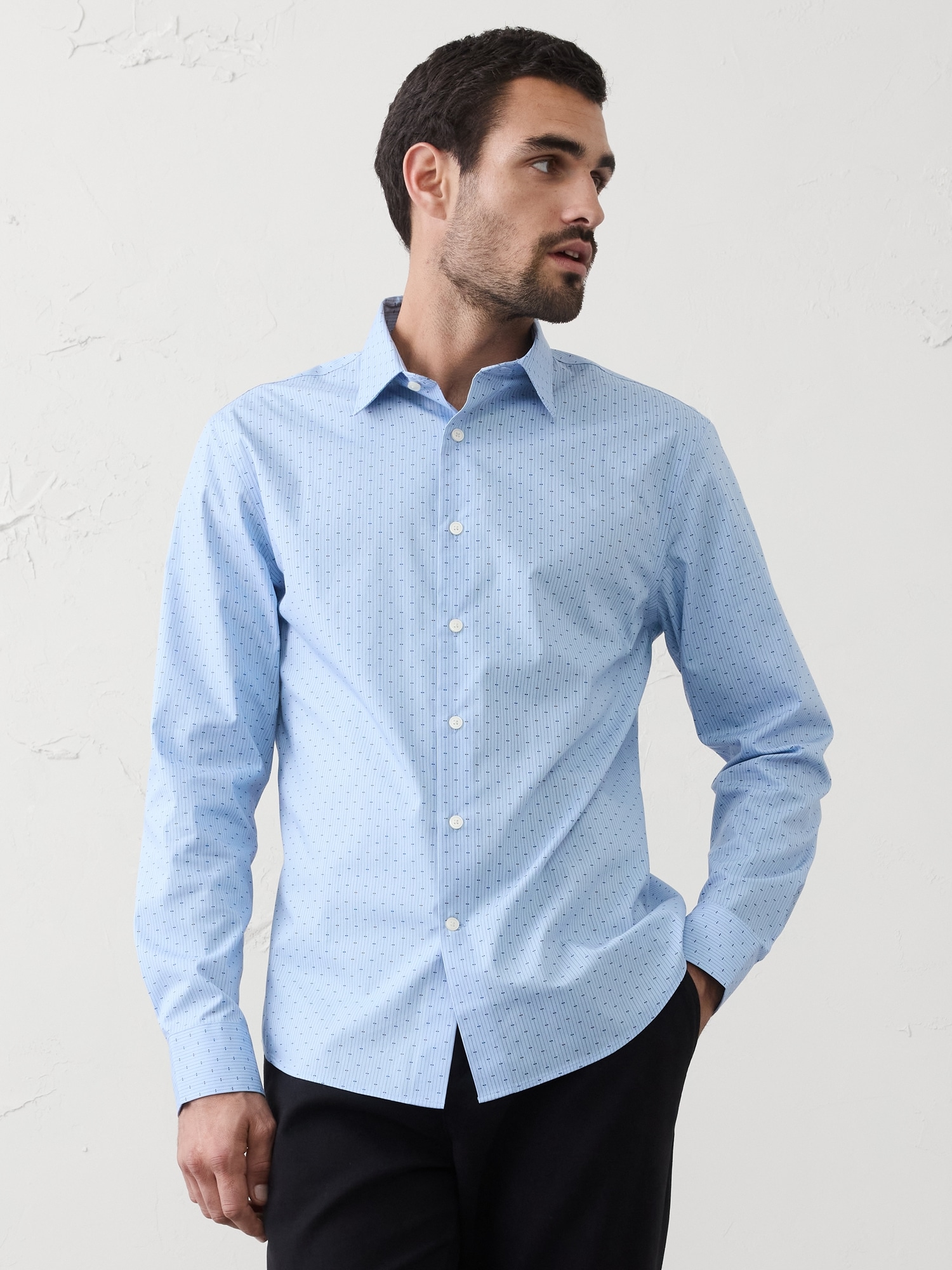 Slim-Fit Untucked Dress Shirt