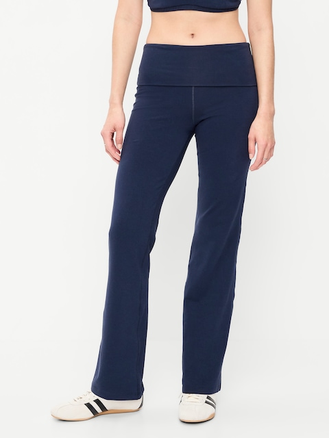 High-Waisted PowerChill Fold-Over Bootcut Leggings