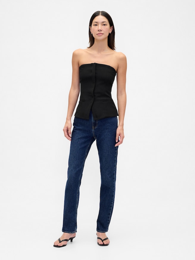 ストラップレス バイストレッチ コルセットトップス-1