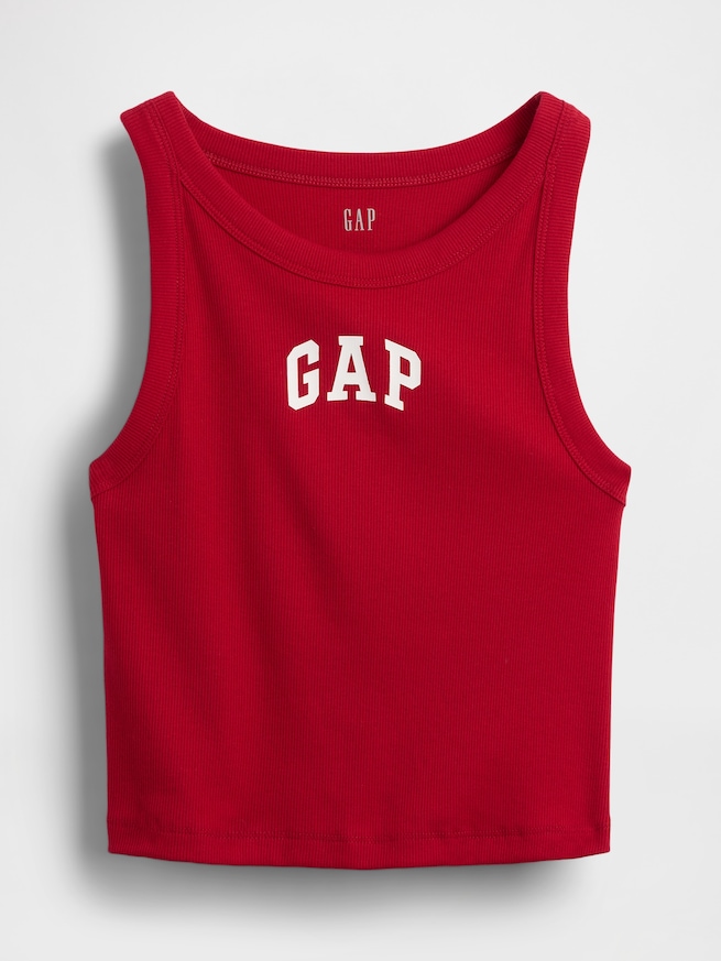 リブ GAPロゴ クロップド タンクトップ-4