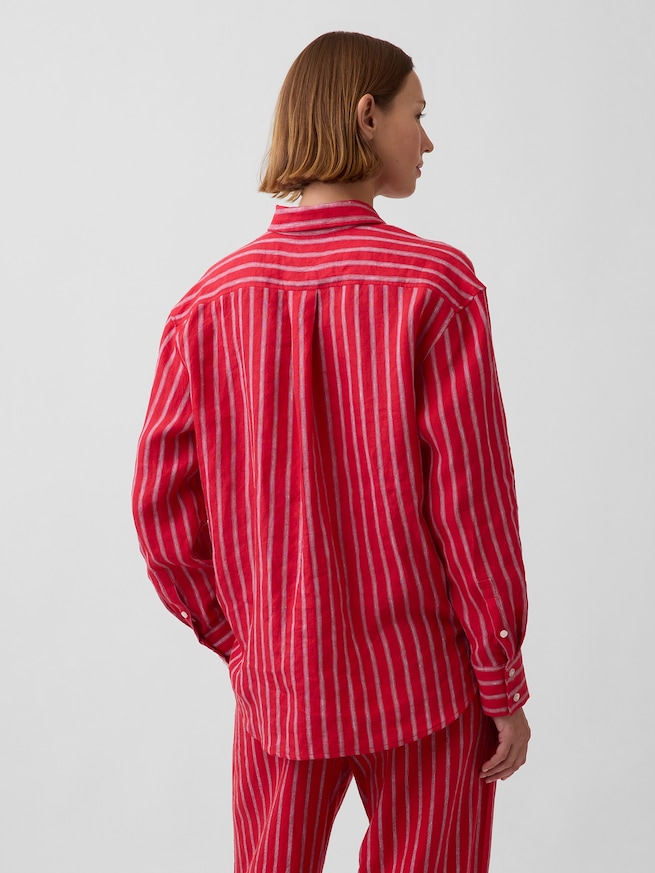 リネン100％ オーバーサイズシャツ-2