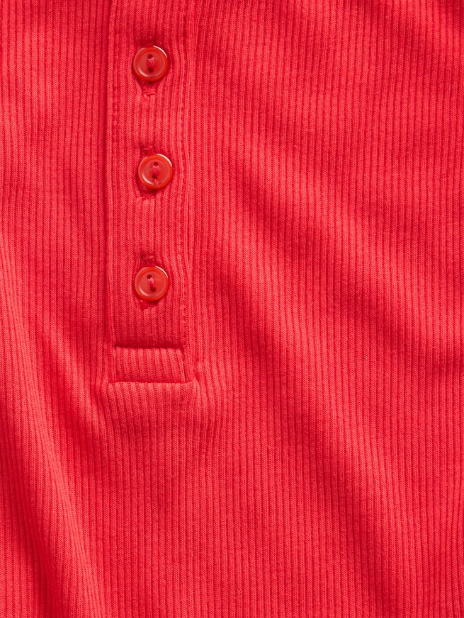 細リブ レース ヘンリーネック パジャマタンクトップ-3