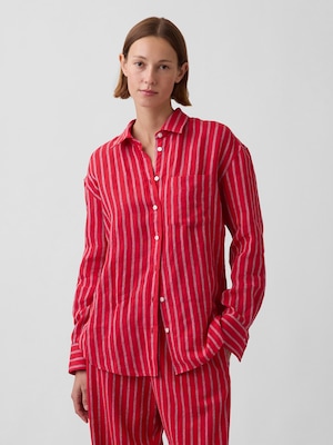 リネン100％ オーバーサイズシャツ