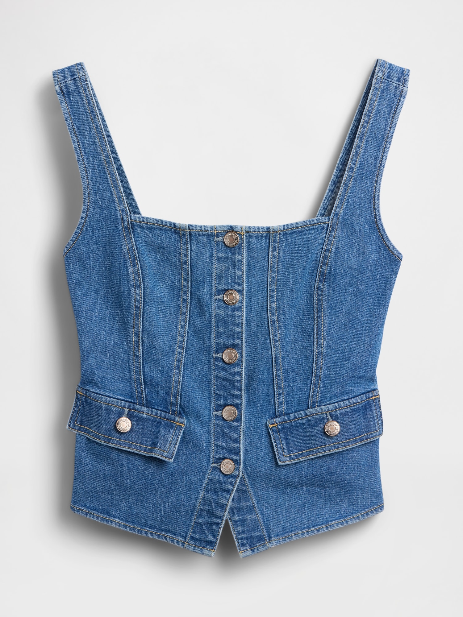 Denim Pocket Corset Top