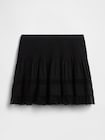 ピンタック レーストリミング イージーウエスト ミニスカート・スコート-5