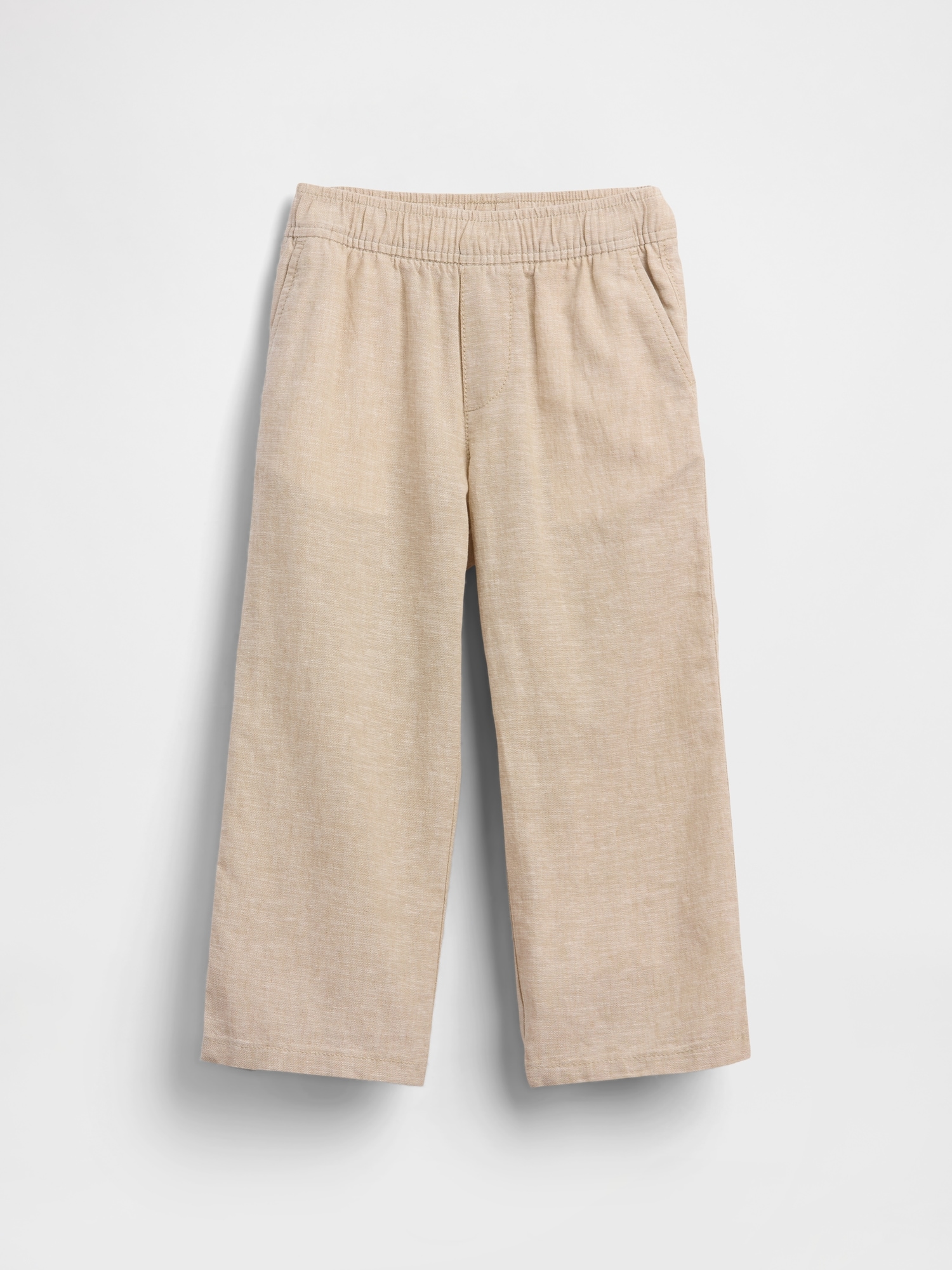 PANTALON À TAILLE ÉLASTIQUE EN MÉLANGE DE LIN ET COTON POUR BÉBÉ ET TOUT-PETIT