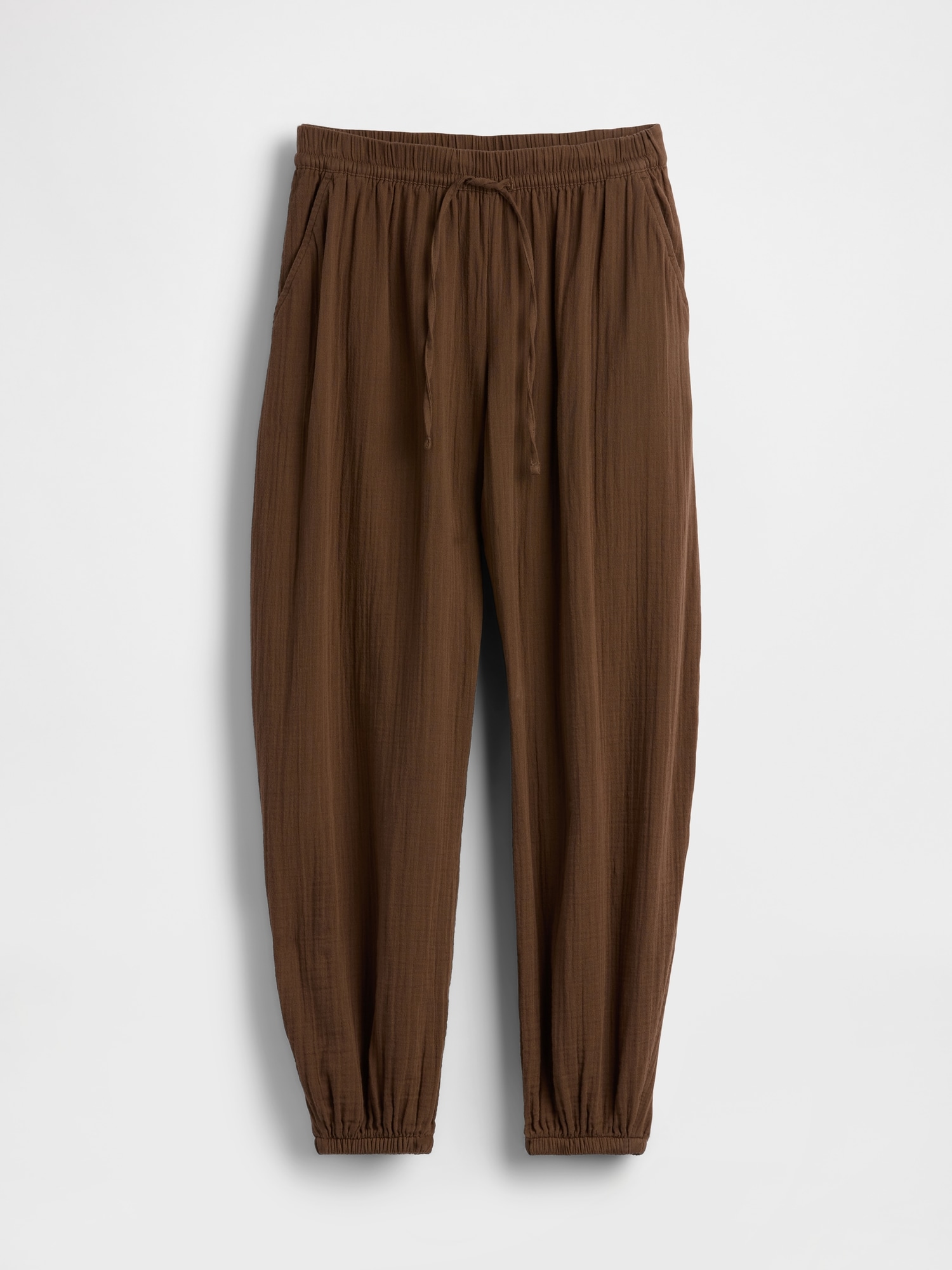 PANTALON DE JOGGING COUPE BARIL EN GAZE DE COTON