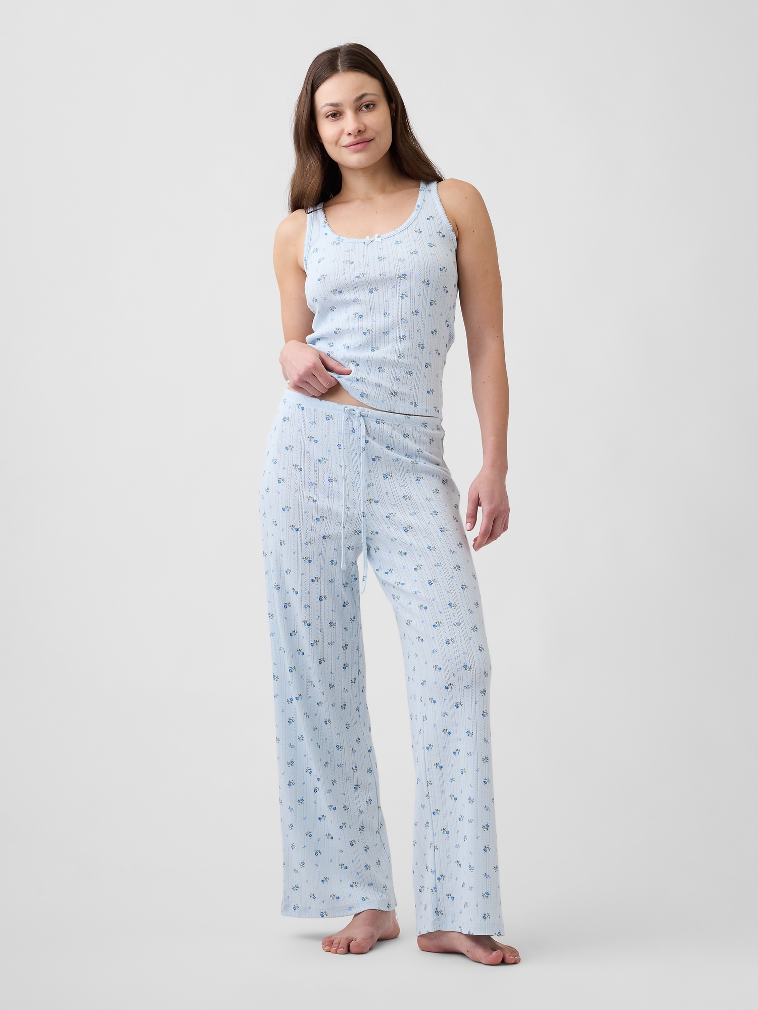 Pointelle Wide-Leg PJ Pants