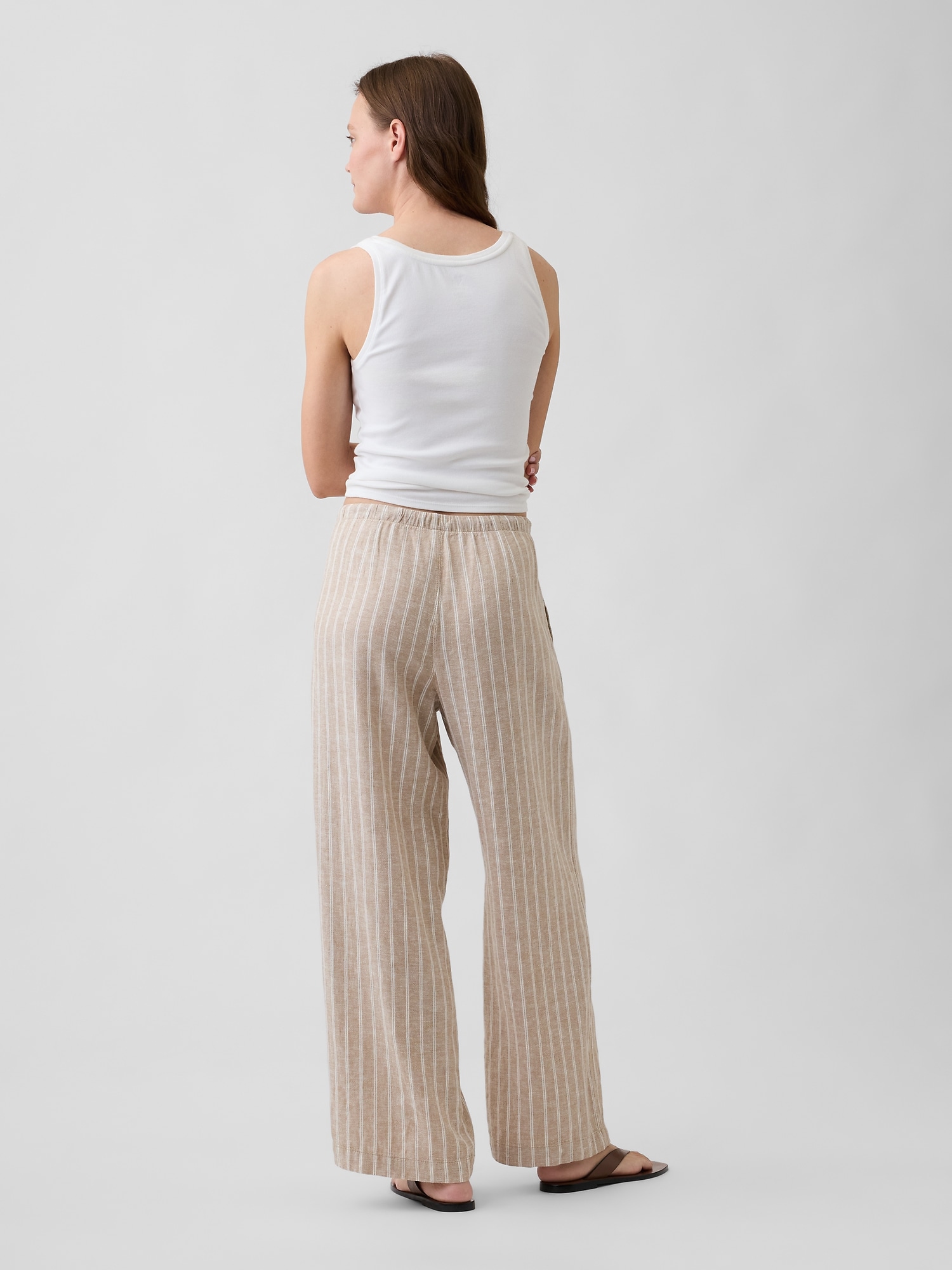 リラックスフィット リネンブレンド ワイドパンツ-1