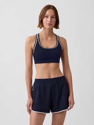 GapFit スムース ミディアムインパクト レーサーバック スポーツブラ