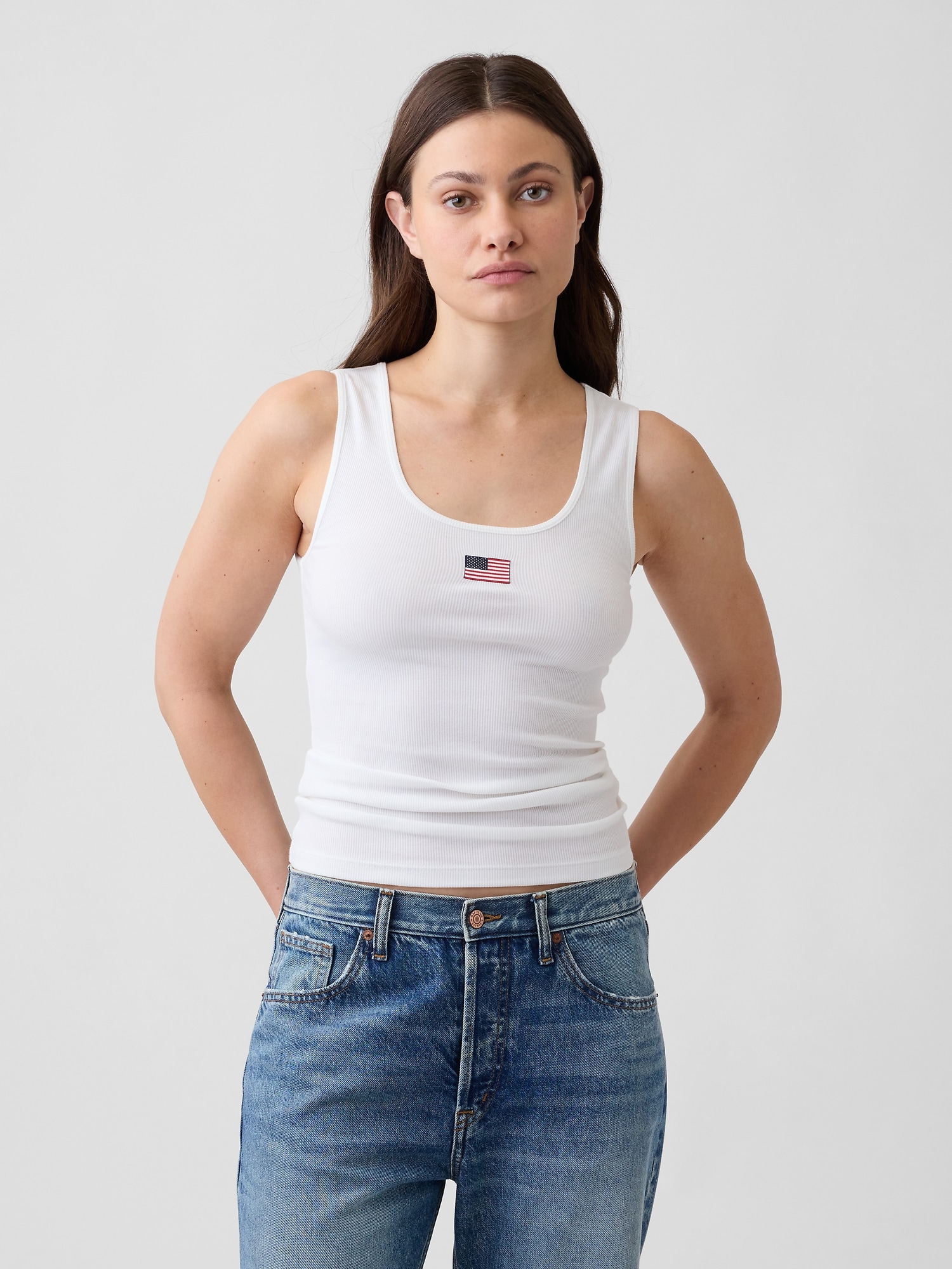 Gap Logo Ribbed Tank Top