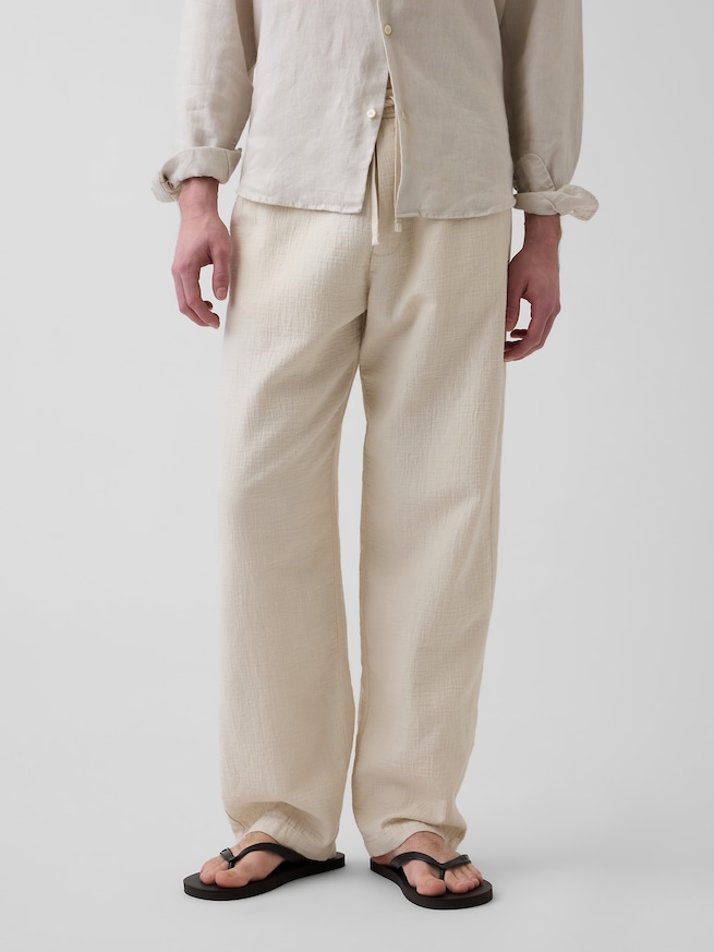 イージーウエスト バギーガーゼパンツ-1