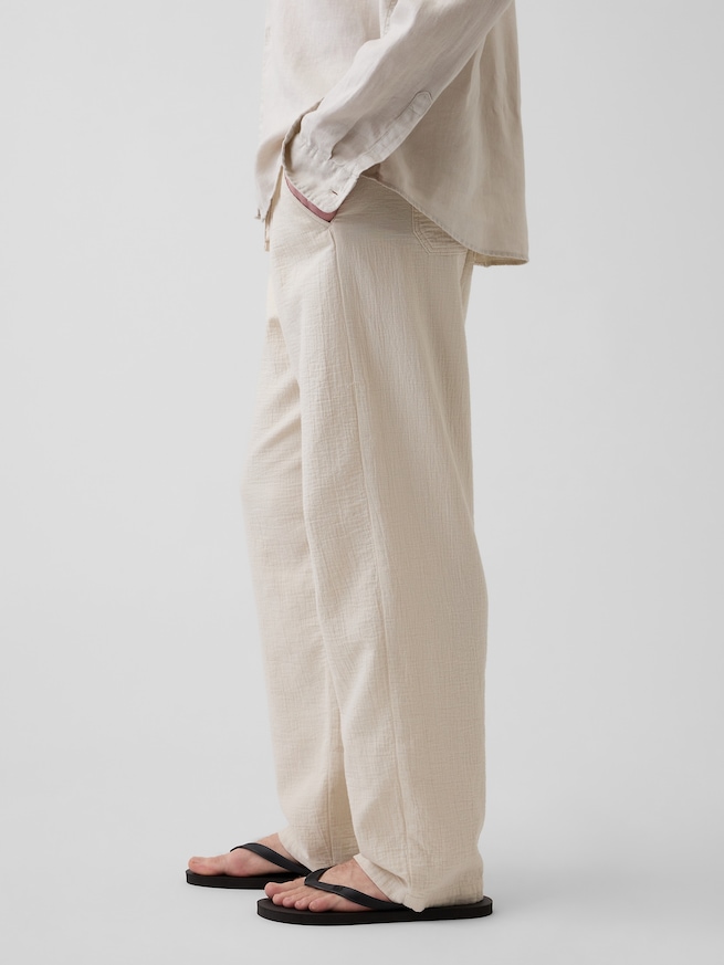 イージーウエスト バギーガーゼパンツ-2