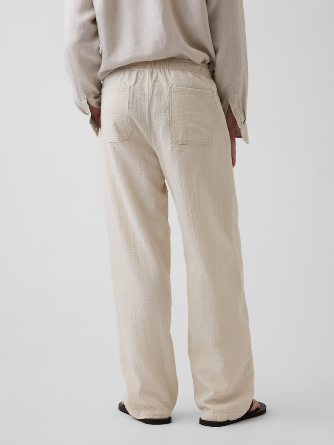 イージーウエスト バギーガーゼパンツ-3