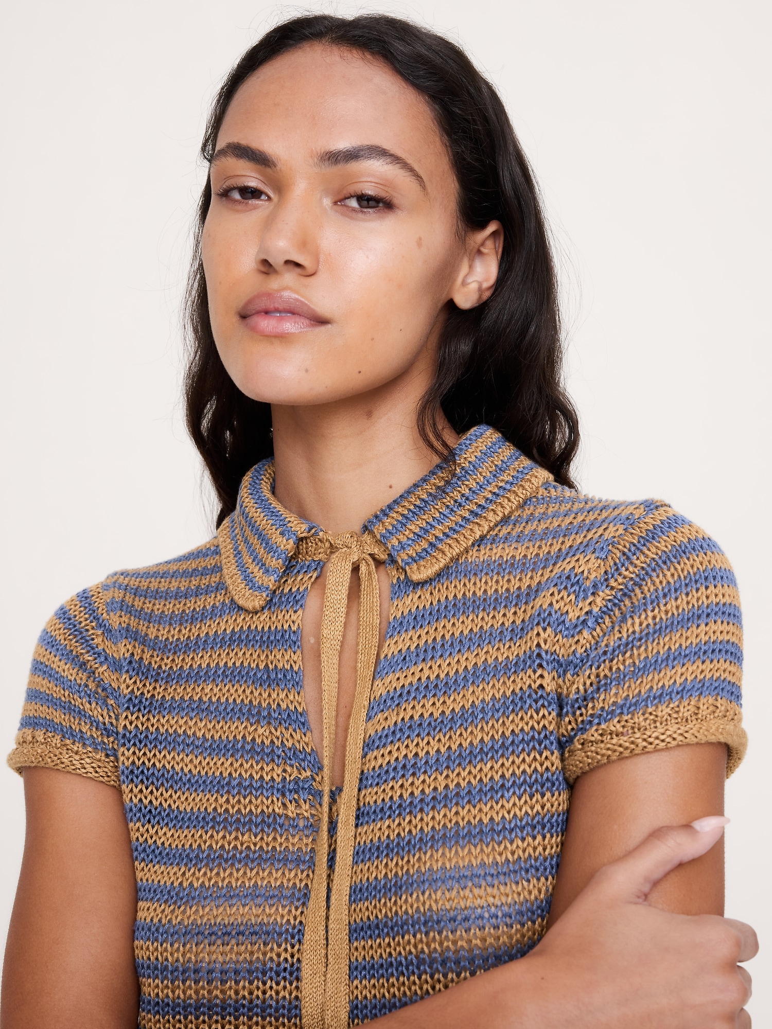 Heirloom Linen Tie-Neck Polo
