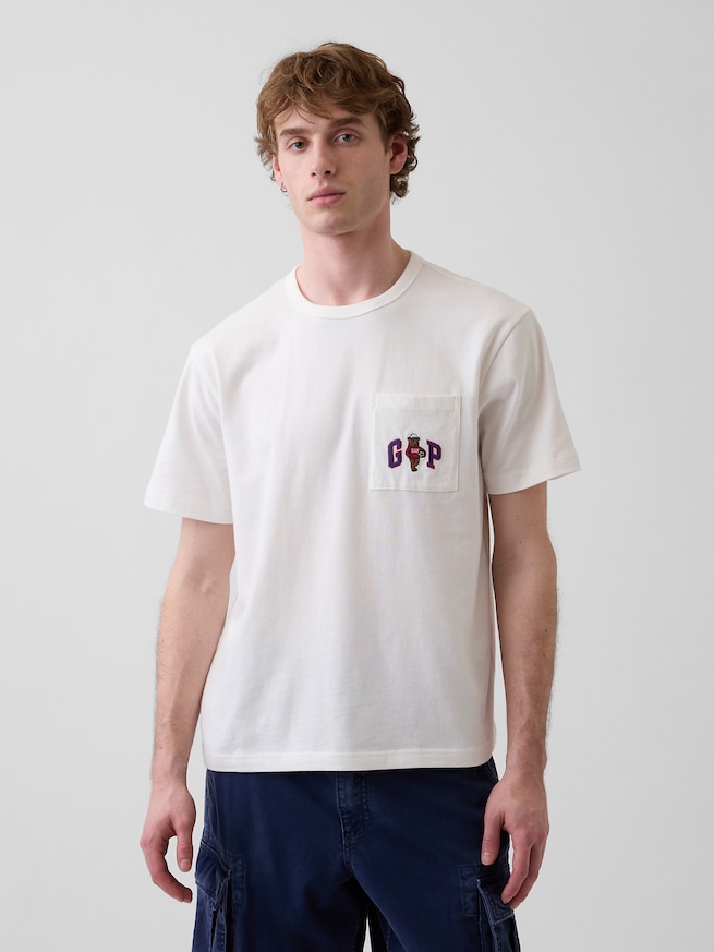 リラックスフィット ブラナンベア GAPロゴTシャツ-0