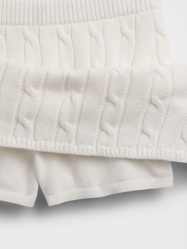 コットン100% コットンケーブルニット ミニスカート・スコート-3