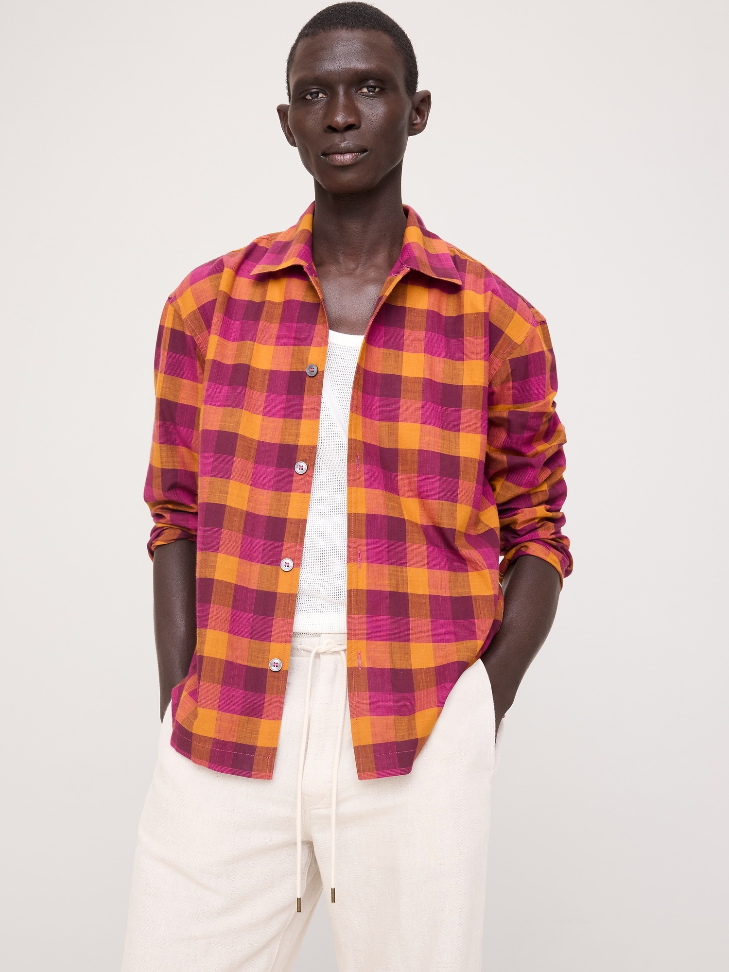 CHEMISE DÉCONTRACTÉE EN COTON D'ÉTÉ LÉGER