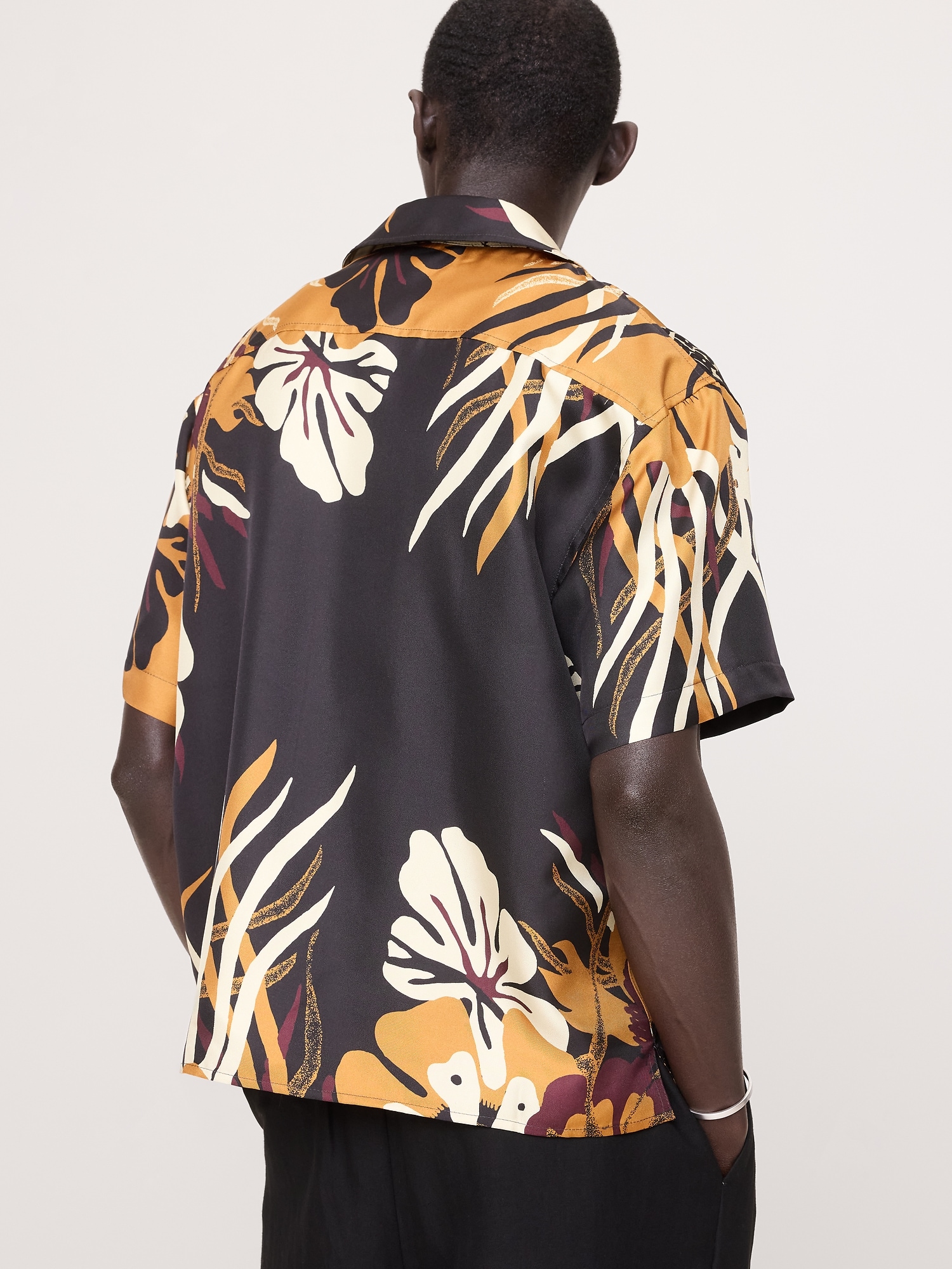 スタンダードフィット シルク リゾート シャツ-2