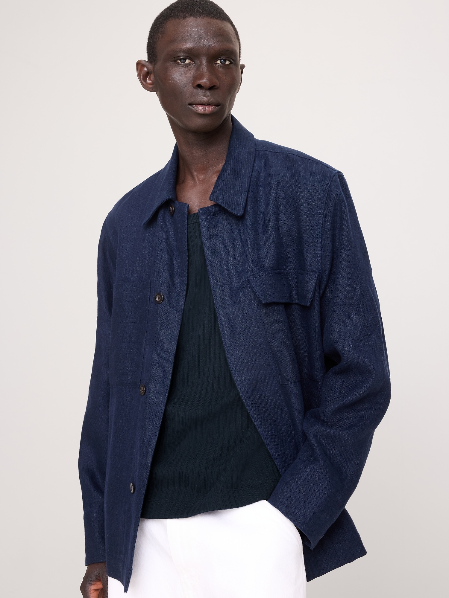 Ribbed Stretch-Cotton Tank