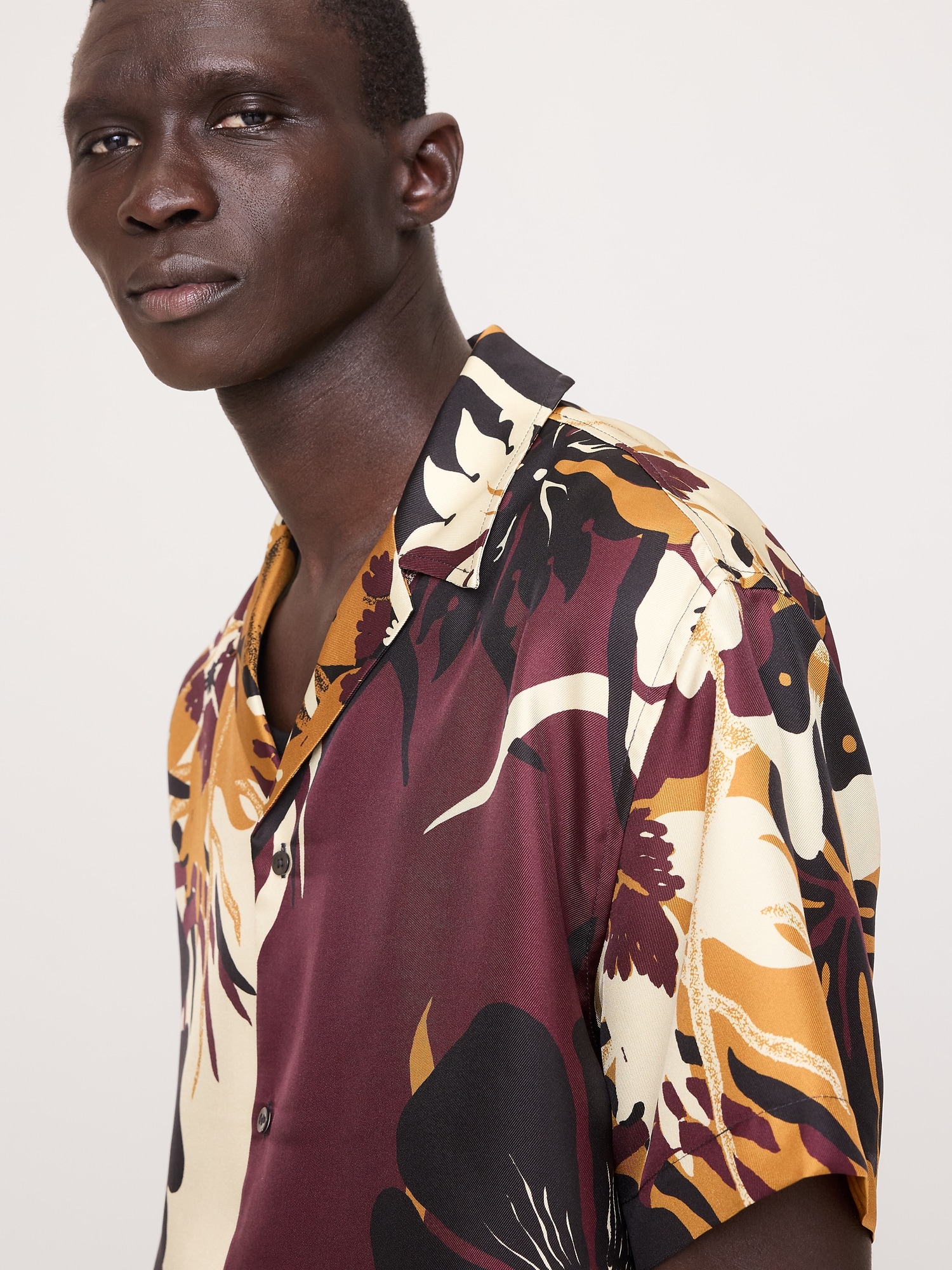 スタンダードフィット シルク リゾート シャツ-3