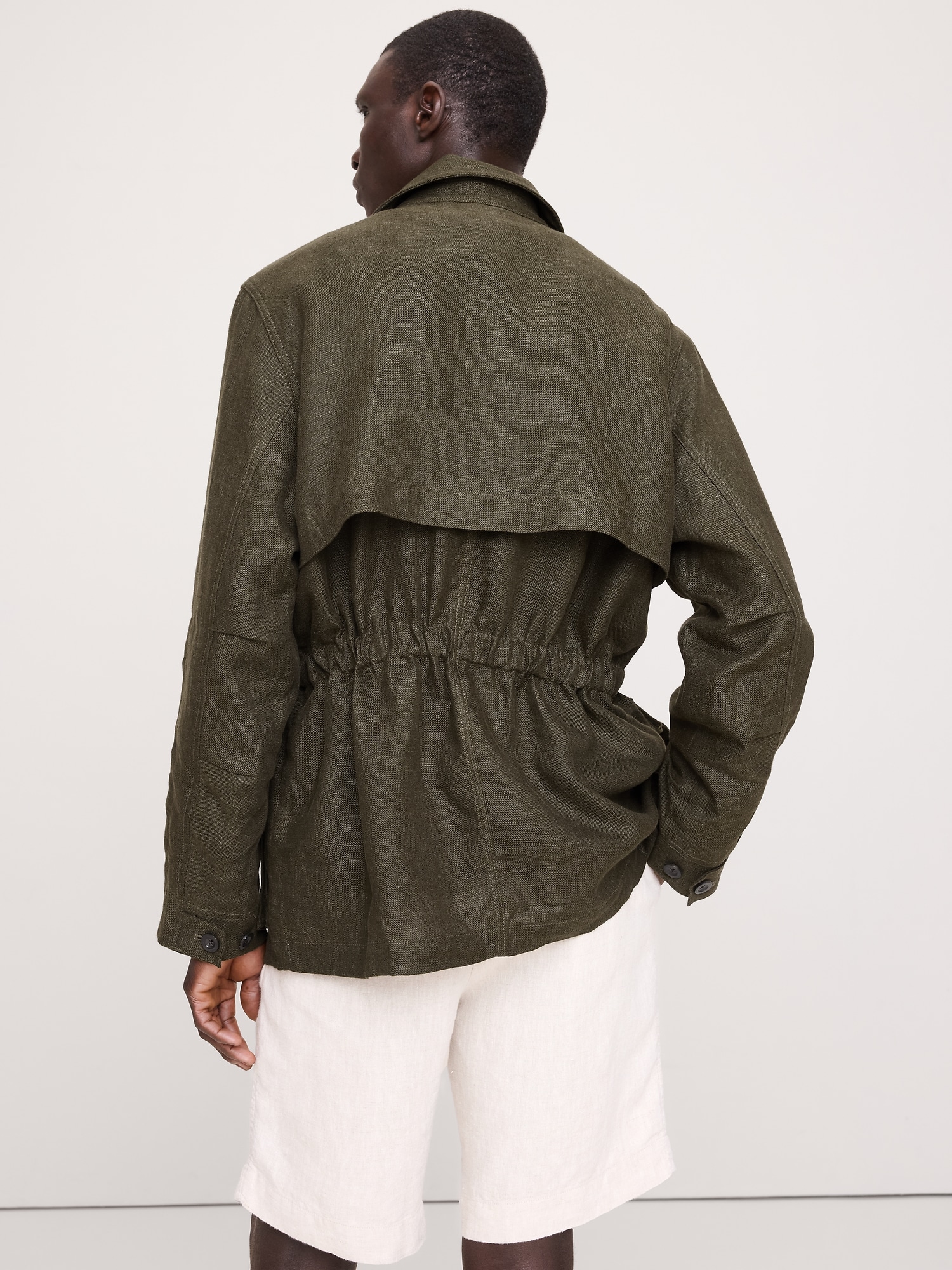 Linen Canvas Utility Jacket