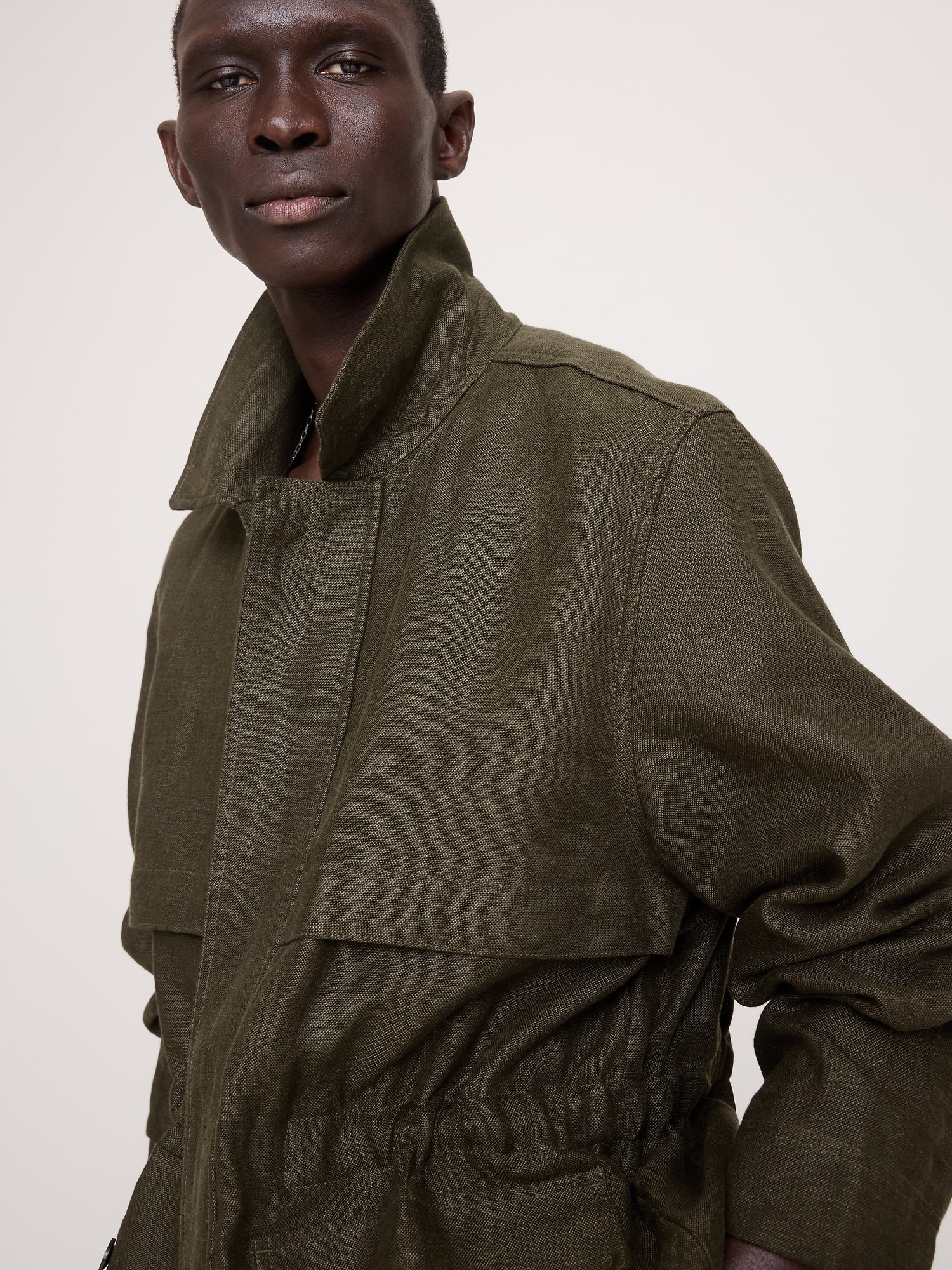 Linen Canvas Utility Jacket