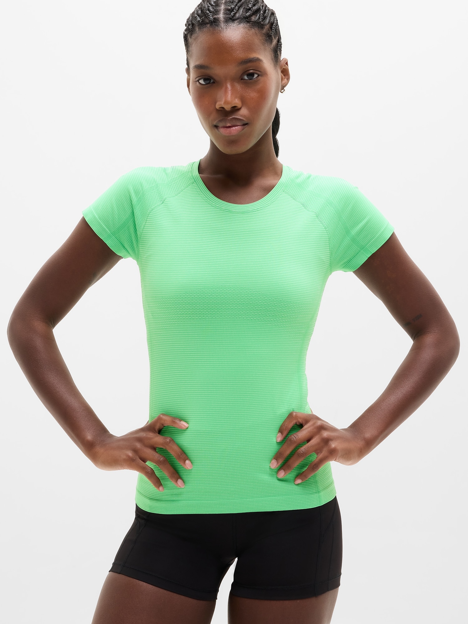 Athleta Momentum Flex Tee In Palmetto Mini Stripe