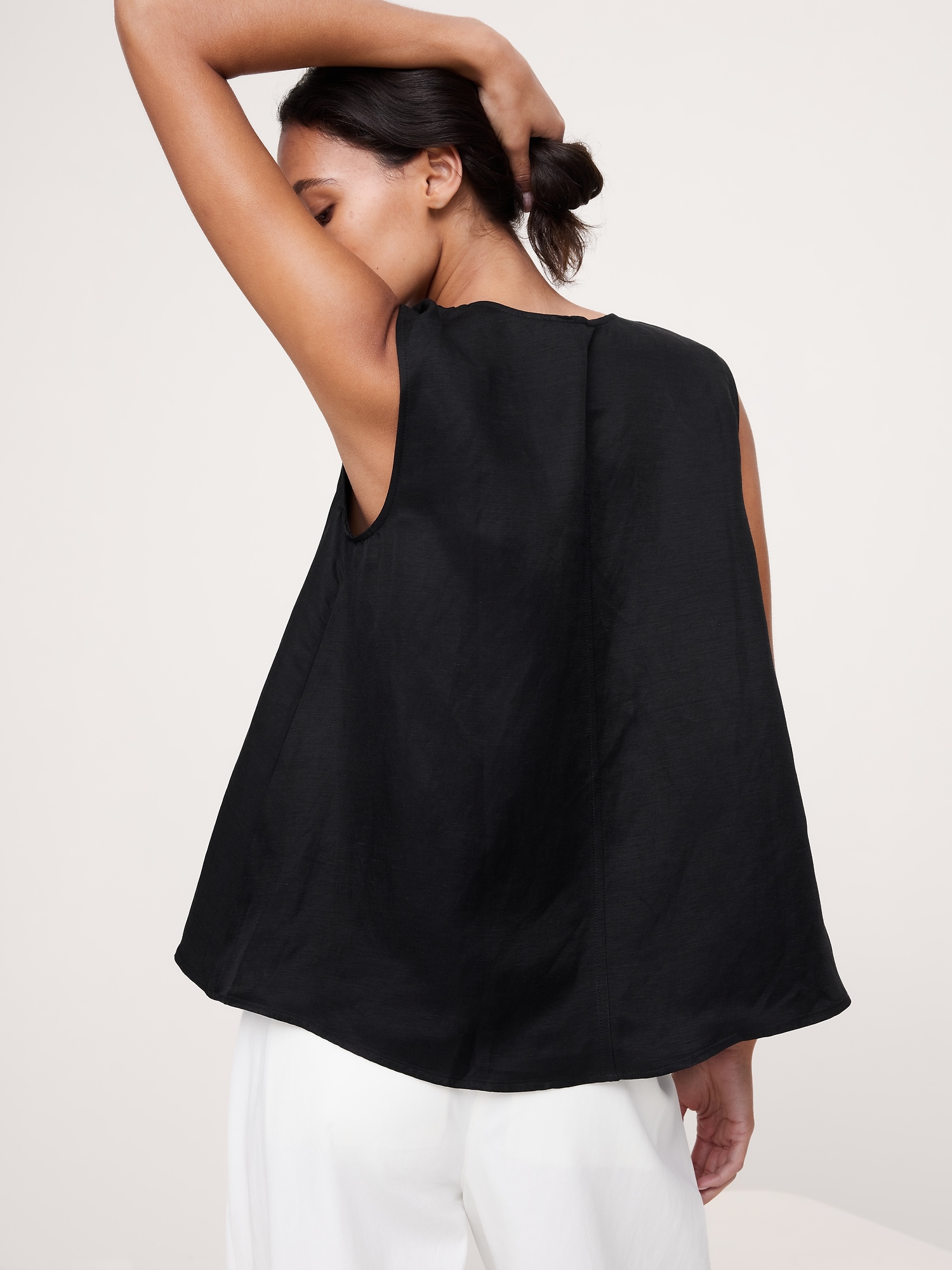 ビスコース リネン スクープネック タンクトップ-2
