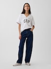 フレンチテリー オーバーサイズ GAPロゴ Vネック スウェットシャツ-1