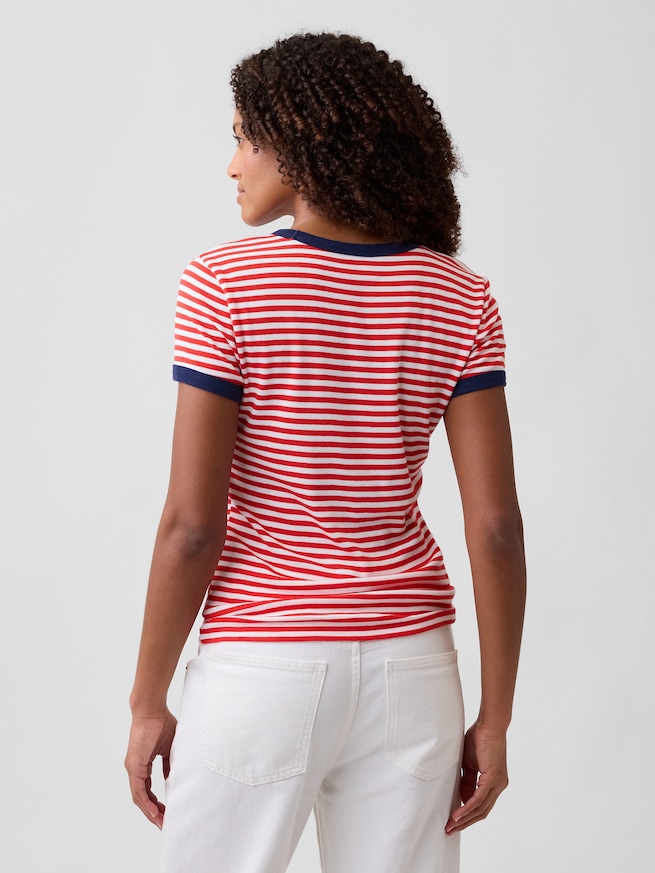 モダンリブ リンガーTシャツ-1